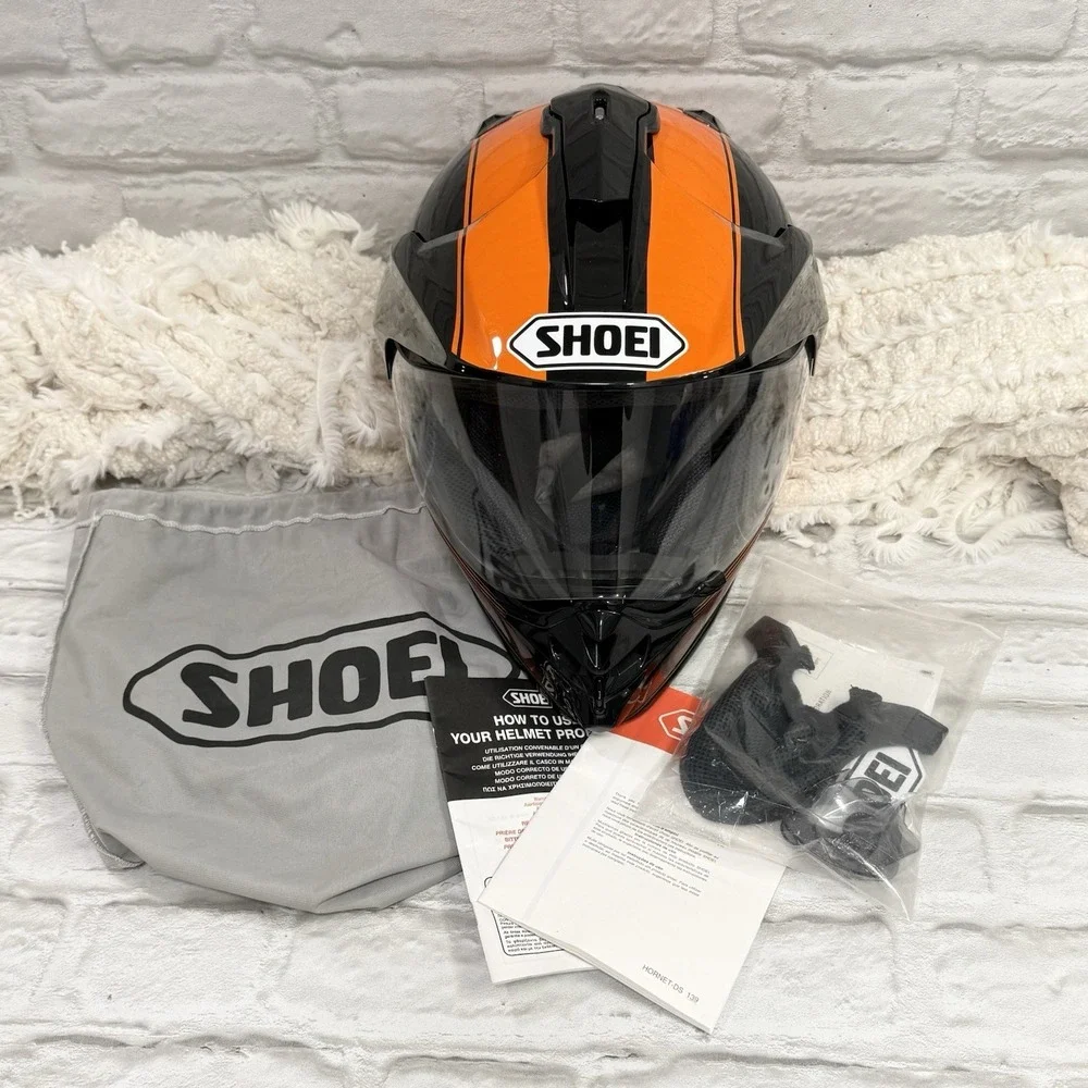 Shoei Hornet DS Sonora Motorcycle Helmet Black Orange High End Dual Sport Sz XS